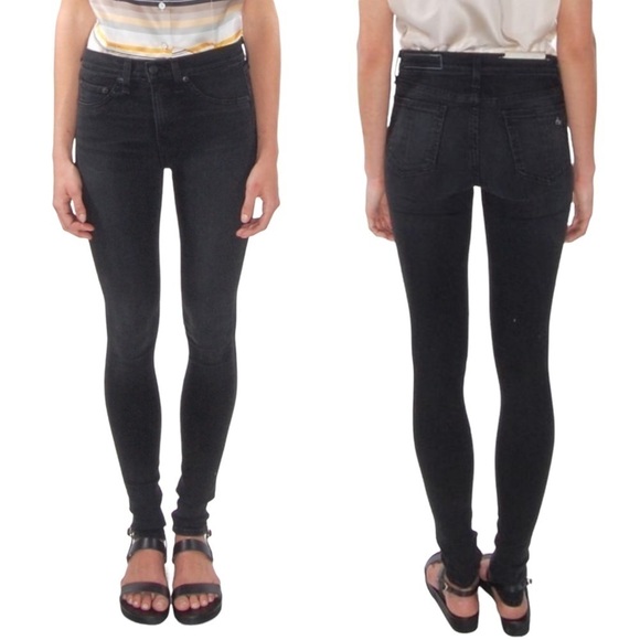 Rag & Bone High Rise Leggings in Washed Black - Picture 1 of 7